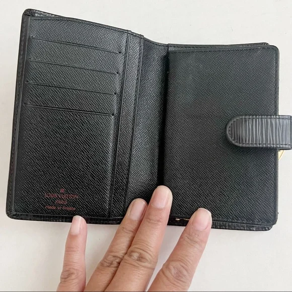 Authentic LOUIS VUITTON Black Epi French Purse Wallet Leather - Picture 3 of 13